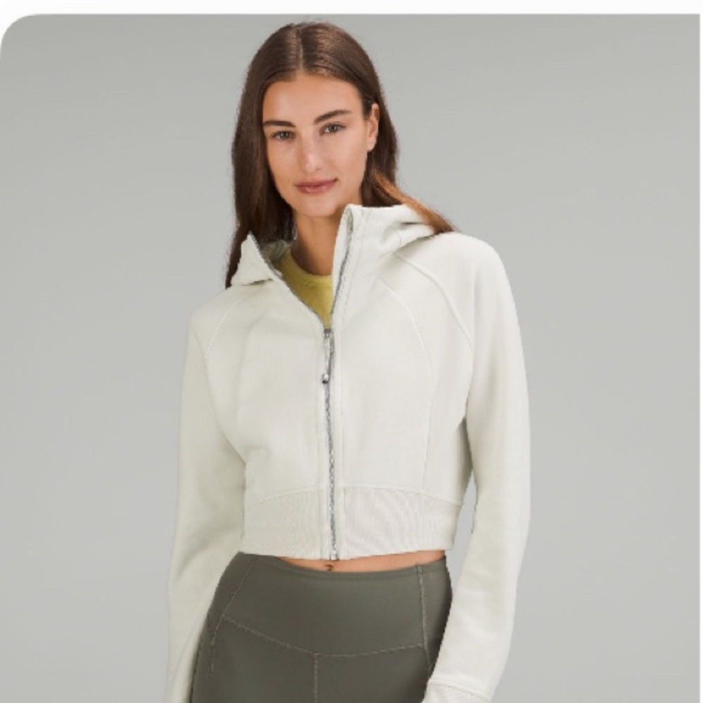 lululemon scuba crop hoodie in Bone